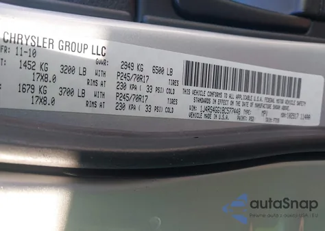 2011 Jeep Grand Cherokee Laredo из США, поврежденный, VIN 1J4RS4GG1BC577448